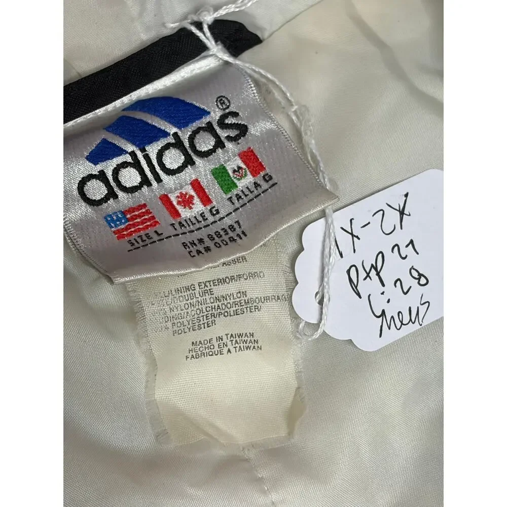 Adidas Vintage Insulated Branded Graphic Hoodie Jacket size Large